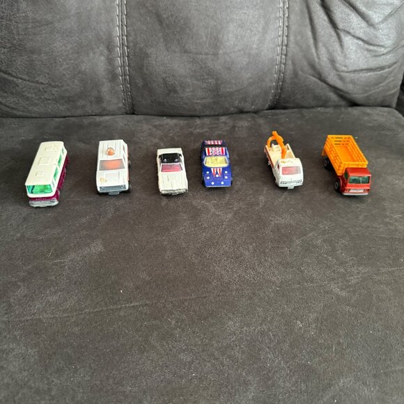 Vintage Matchbox Lesney No. 12 Setra Coach & Diecast Toy Cars Lot Of 6 - Picture 1 of 16